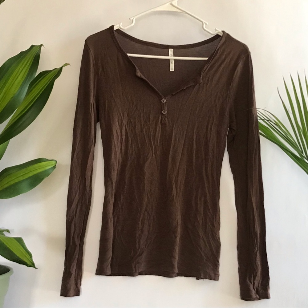 Brown Quarter button long sleeve